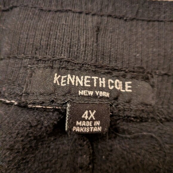 Kenneth Cole Sweat Shorts Mens Size 4Xl Black Jogger Cotton Fleece - Picture 3 of 4
